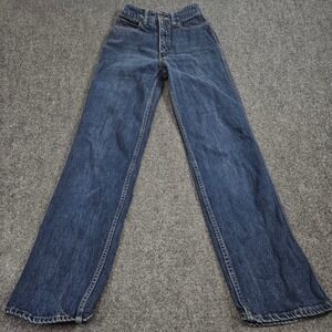 Vintage Calvin Klein Jeans High Rise Straight Size 22 Blue Solid 80s 90s Denim